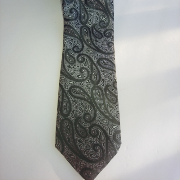 Tie Shop ROMA Black/Silver Silk necktie - Picture 1 of 2
